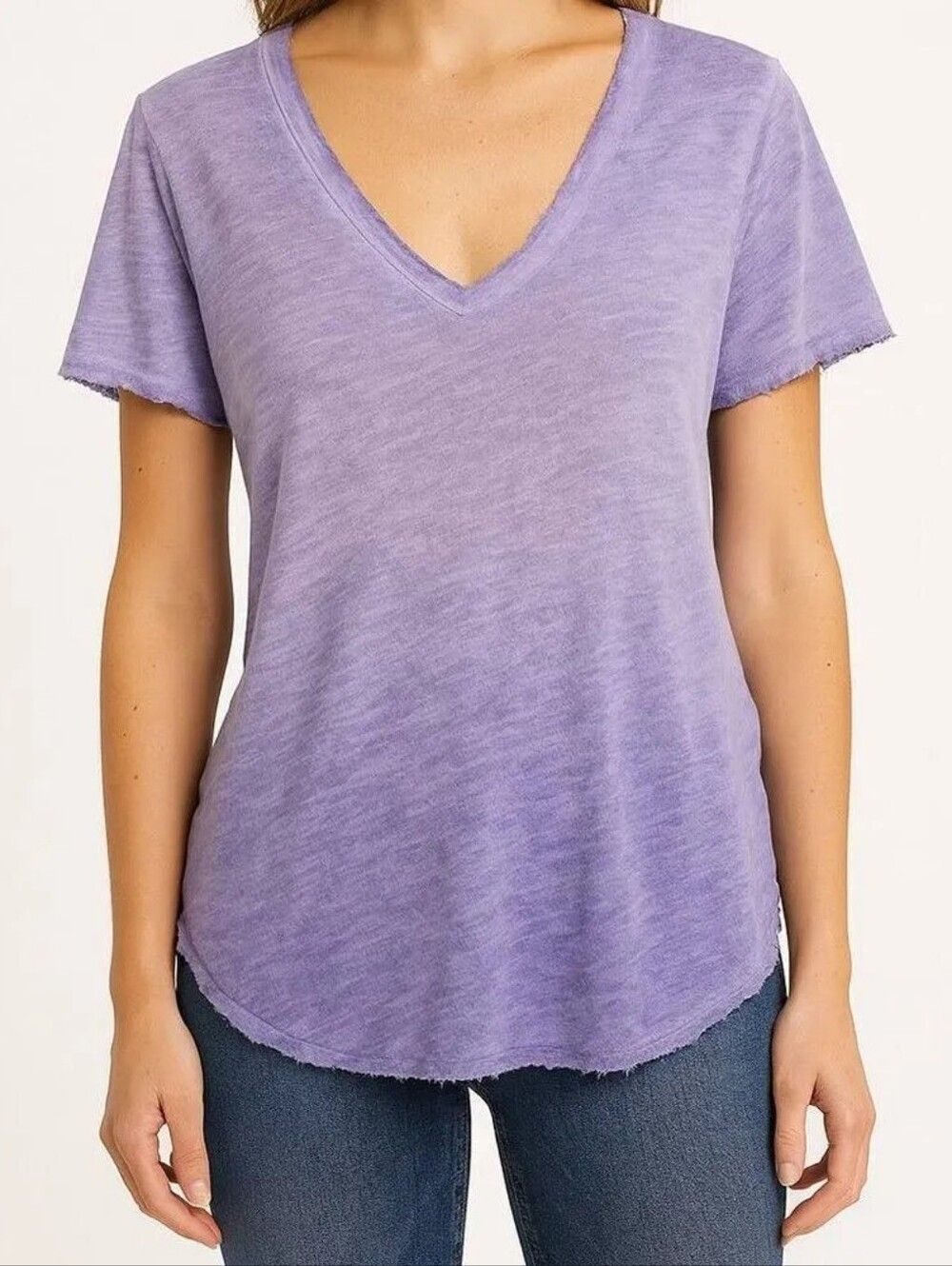 Anthropologie Maeve Light Purple Arista Washed V-neck Short Sleeve Tee Size Smal